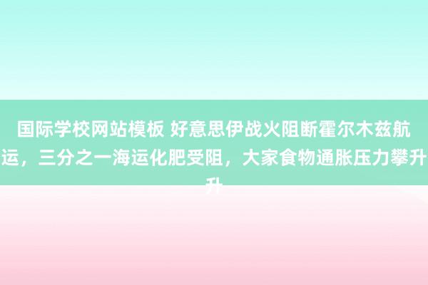 国际学校网站模板 好意思伊战火阻断霍尔木兹航运，三分之一海运化肥受阻，大家食物通胀压力攀升