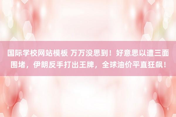 国际学校网站模板 万万没思到！好意思以遭三面围堵，伊朗反手打出王牌，全球油价平直狂飙！