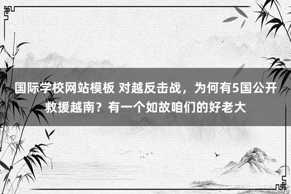 国际学校网站模板 对越反击战，为何有5国公开救援越南？有一个如故咱们的好老大