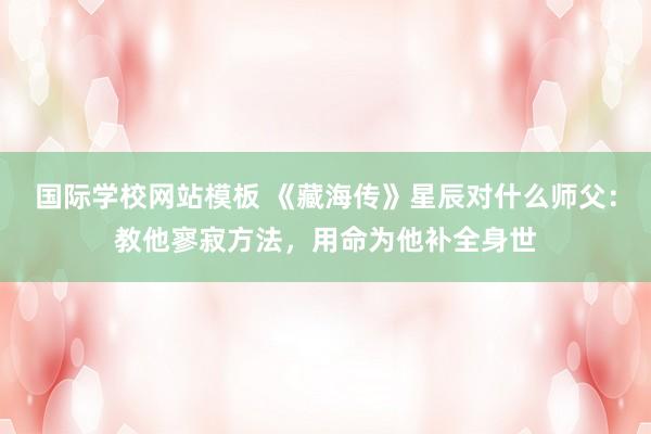 国际学校网站模板 《藏海传》星辰对什么师父：教他寥寂方法，用命为他补全身世