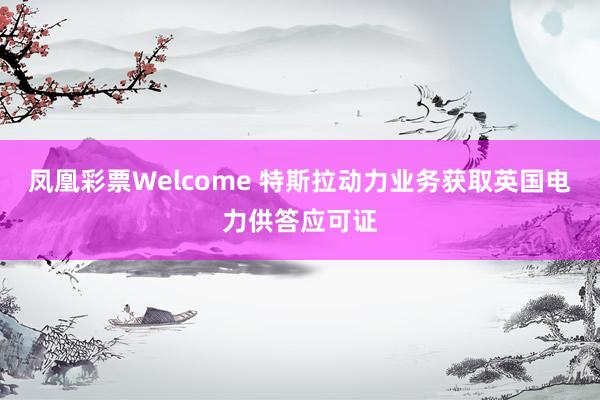 凤凰彩票Welcome 特斯拉动力业务获取英国电力供答应可证