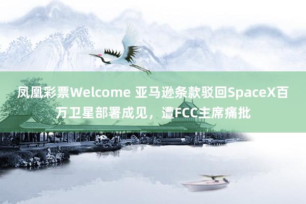 凤凰彩票Welcome 亚马逊条款驳回SpaceX百万卫星部署成见，遭FCC主席痛批