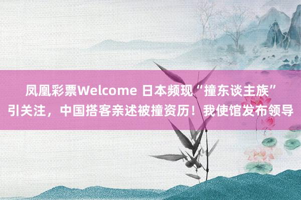 凤凰彩票Welcome 日本频现“撞东谈主族”引关注，中国搭客亲述被撞资历！我使馆发布领导