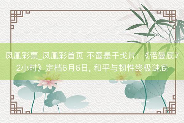 凤凰彩票_凤凰彩首页 不啻是干戈片: 《诺曼底72小时》定档6月6日， 和平与韧性终极谜底