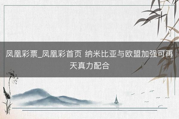凤凰彩票_凤凰彩首页 纳米比亚与欧盟加强可再天真力配合