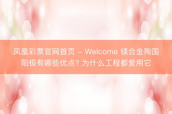 凤凰彩票官网首页 - Welcome 镁合金殉国阳极有哪些优点? 为什么工程都爱用它