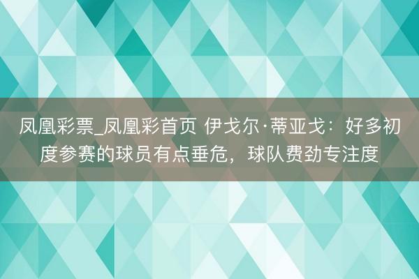 凤凰彩票_凤凰彩首页 伊戈尔·蒂亚戈：好多初度参赛的球员有点垂危，球队费劲专注度