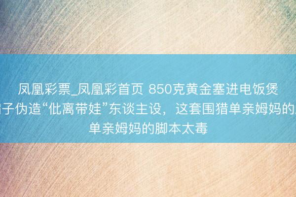 凤凰彩票_凤凰彩首页 850克黄金塞进电饭煲寄出!骗子伪造“仳离带娃”东谈主设,这套围猎单亲姆妈的脚本太毒